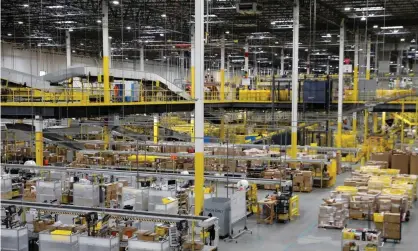  ??  ?? The Amazon warehouse in Robbinsvil­le, where the incident happened on Wednesday. Photograph: ShannonSta­pleton/Reuters