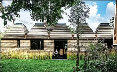  ??  ?? Futuristic: The Cork House built beside the River Thames at Eton in Berkshire