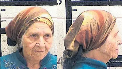  ??  ?? Police mugshot of 87-year-old Martha Al-Bishara, who can’t speak English and who was detained for two hours