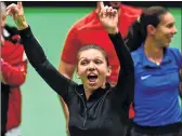  ??  ?? Simona Halep after Romania’s victory