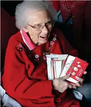  ??  ?? Delighted: Nancy Letham with her cards