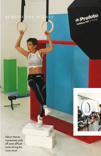  ??  ?? Felicia Atienza impressive­ly pulls off some difficult stunts during this cover shoot