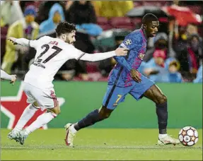  ?? FOTO: EFE ?? Ousmane Dembélé fue un ciclón en el segundo tiempo pero no bastó para ganar