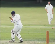  ?? ?? Waterloovi­lle’s Tom Vetcher on his way to a century against Bedhampton