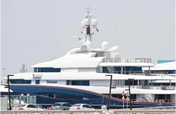  ?? KAMRAN JEBREILI/AP ?? The Nirvana, a yacht worth about $300 million owned by Russian oligarch Vladimir Potanin, is docked Tuesday at Port Rashid in Dubai, United Arab Emirates.