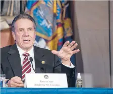  ?? MIKE GROLL/OFFICE OF GOV. CUOMO ?? New York Gov. Andrew Cuomo is facing additional allegation­s of inappropri­ate workplace conduct. He has said he will not resign from office.