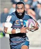  ??  ?? Box-office Bear: Bristol’s Semi Radradra carries a potent threat from the wing