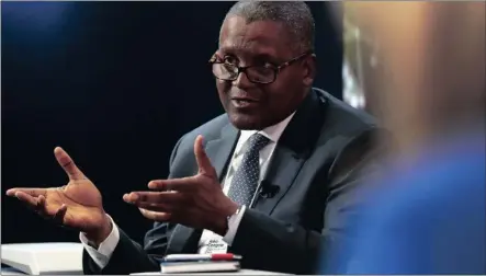  ?? PHOTO: BLOOMBERG ?? Aliko Dangote, Africa’s richest man and chief executive of Dangote Farms. His factory was left without raw materials after a ruined harvest.