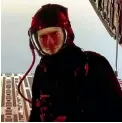  ??  ?? Tom Cruise gets ready for the long drop during the filming of his latest movie, Mission: Impossible – Fallout.