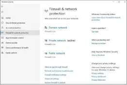  ??  ?? The firewall section in Windows Security.