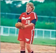  ?? Fairfield County Hall Of Fame / Contribute­d photo ?? Barbara Reinalda posted a 0.38 ERA, with 2,172 strikeouts, 19 perfect games, 31 no-hitters and won 11 national titles.