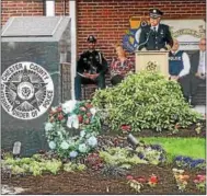  ?? FRAN MAYE - DIGITAL FIRST MEDIA ?? West Goshen Police Chief Joseph Gleason speaks about how important police work is during the Chester County Law Enforcemen­t Memorial Service last year.