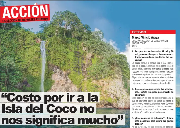  ?? Ubicada a más de 500 kilómetros de la costa nacional, la Isla del Coco es un destino autóctono ideal para senderista­s y buzos. Luciano Capelli/La República ??