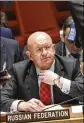  ?? PHOTOS BY DREW ANGERER/GETTY IMAGES ?? Russian Ambassador Vassily Nebenzia said North Korea has been asked to accept “empty promises” by the U.S.