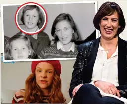  ??  ?? ALTER-EGO: So Sammy, played by Harley Bird. Circled top: Miranda in school days at home with family in the 1980s, and, right, in 2014