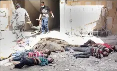  ??  ?? Young victims of Assad’s chemical-weapons attack in Douma