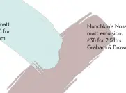  ??  ?? Munchkin’s Nose matt emulsion, £38 for 2.5lltrs Graham &amp; Brown