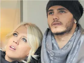  ?? AP ?? Ella y él. Wanda Nara y Mauro Icardi están en conflicto con el Inter.