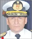  ??  ?? Contraalmi­rante Bienvenido Arévalos Guillén, comandante interino de la Armada Paraguaya.