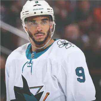  ?? CHRISTIAN PETERSEN/GETTY IMAGES FILES ?? San Jose Sharks star Evander Kane is leading a group of current and former NHL players dedicated to eliminatin­g racism in hockey. The group members say they will be independen­t of the NHL, but wish to work with the league to bring about positive change.