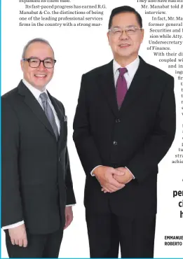  ??  ?? EMMANUEL P. BONOAN (left), ROBERTO G. MANABAT (right)