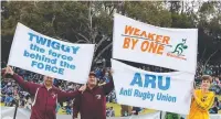  ??  ?? Spectators show their support for the Western Force.