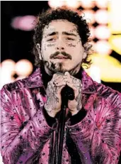  ?? BEN HIDER/INVISION 2019 ?? Post Malone has received 16 Billboard Music Award nomination­s, including top male artist and top rap artist.