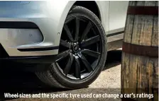  ??  ?? Wheel sizes and the specific tyre used can change a car’s ratings