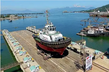  ??  ?? Port Nelson’s new tug is being built in Vietnam and is scheduled to arrive here in April.