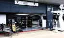  ?? ?? The mocked-up garage belonging to Pitt’s character, Sonny Hayes, in Apex. Photograph: Dan Istitene/Formula 1/Getty Images