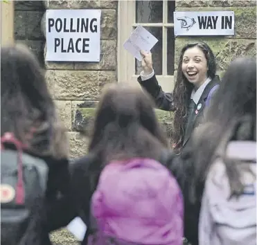  ?? ?? ↑ Legislatio­n allowing 16 and 17-year-olds to vote in Scottish elections was passed in 2015