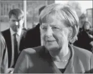  ??  ?? Bondskanse­lier Merkel vlak voor de onderhande­lingen. (Foto: Getty Images)