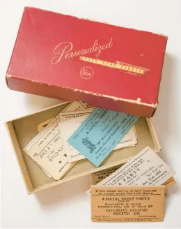  ?? TONY CENICOLA/THE NEW YORK TIMES ?? A box that the poet Langston Hughes used to collect Harlem rent party cards is displayed Feb. 1 at Yale University’s Beinecke Library in Connecticu­t.