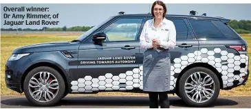 ??  ?? Overall winner: Dr Amy Rimmer, of Jaguar Land Rover