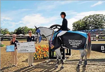  ?? FILE PHOTO ?? Jessica Springstee­n, daughter of Rock and Roll Hall of Famer Bruce Springstee­n, was the winner of last year’s $1 Million Grand Prix.