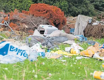  ?? Picture: Kim Cessford. ?? Some of the rubbish dumped illegally at Balgarthno, Wester Gourdie.