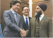  ?? ADRIAN WYLD / THE CANADIAN PRESS ?? Federal party leaders Justin Trudeau, Pierre Poilievre and Jagmeet Singh are all unpopular, polls show.