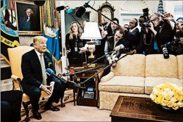  ?? JABIN BOTSFORD/THE WASHINGTON POST ?? President Donald Trump, seen Thursday at the White House, has shielded his financial dealings from outside scrutiny.