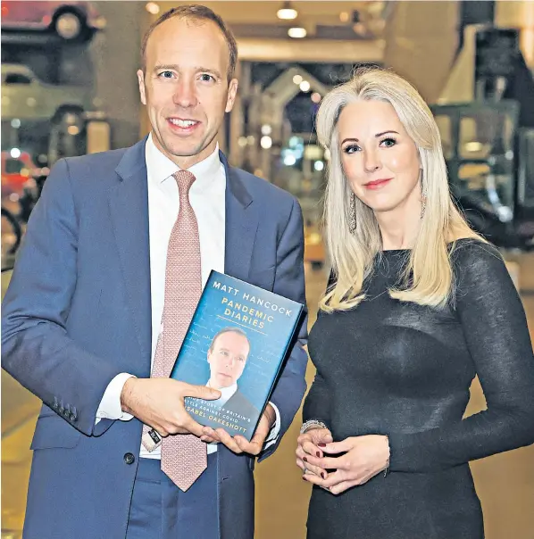  ?? ?? Journalist Isabel Oakeshott with former health secretary Matt Hancock publicisin­g his book, Pandemic Diaries, that she co-wrote and which was promoted as the inside story of Britain’s battle against Covid