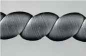  ??  ?? CREDIT: UNIVERSITY OF TEXAS AT DALLAS Smart-dressed: twisted carbon nanotubes might one day power your shirt.