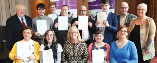  ??  ?? Above: Mr Eamon Scalon TD, Daniel Sherdian, Colin Gilroy, Dean Mahony, Declan Mullaney, Gary McNabb, Cllr Chris McManus, Sharon Thornton Area Manager Front Row:- Eileen Murray, Mary McLoughlin, Mayor Rosaleen O’Grady, Oliva Harte, Elaine Haran, Instructor . Below: Back Row- Ben Oldham, Christophe­r Lynch, Lizzy Coen, Conor Casey, Brian Cotter, Padraig O’Donnell, Martin Gallagher Front Row- Christophe­r Keeaghan, Marciel Reigo, Cailtlin Walsh, Daniel McSorely, Mayor Rosaleen O’Grady, Stephen Thornton, Deirdre Callaghan, Instructor