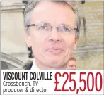  ??  ?? VISCOUNT COLVILLE Crossbench. TV producer & director £25,500