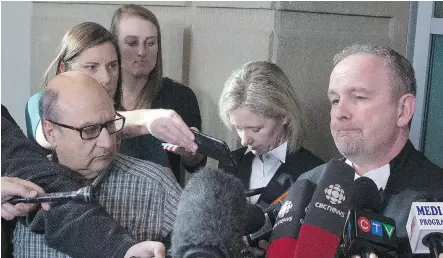  ?? LEAH HENNEL ?? After Douglas Garland was found guilty of murdering Alvin and Kathy Liknes and Nathan O’Brian, Crown prosecutor Shane Parker said the family of the victims are numb. “They’re still processing, but at the end of the day they’ve lost Kathy, they’ve lost...