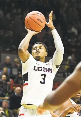  ?? Stephen Dunn / Associated Press ?? UConn’s Alterique Gilbert during the second half against Sacred Heart.