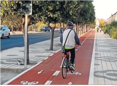  ?? EL DÍA ?? Una persona circula por el carril-bici de Palma del Río.