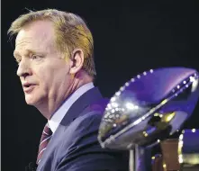  ??  ?? NFL commission­er Roger Goodell gave his state-of-the-league address in San Francisco on Friday.