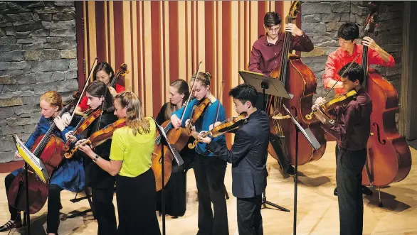  ?? PHOTOS: JAN GATES ?? Talented young musicians attending the Kessler Academy for Strings perform a concert of complex orchestral music after six longs hours of rehearsal.