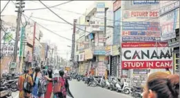  ??  ?? ■ More than 100 IELTS training centres have sprung up on the Ajit Road in Bathinda in view of the increasing craze among youngsters to go abroad. SANJEEV KUMAR/HT