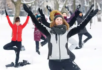  ?? THE CANADIAN PRESS ?? Don’t struggle through high-intensity workouts if yoga (or snowga) is more your thing.