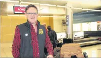  ?? JUANITA MERCER/THE TELEGRAM ?? Kevin Tuerff arrived at St. John’s Internatio­nal Airport Friday evening to kick off a week-long adventure around the province, with a goal to boost tourism and spread the same kindness he encountere­d in Gander when he became stranded there on 9-11.